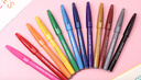 派通（Pentel）彩色軟毛筆秀麗筆 彈性筆尖水性筆Touch手帳書(shū)信賀卡用 SES15C紅色/單支裝 曬單實(shí)拍圖