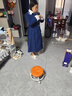 羅蒙中國風(fēng)毛呢大衣女中長款2023年秋冬新款氣質(zhì)休閑復(fù)古刺繡毛呢外套 藍色加棉款 L 推薦 100-110斤 曬單實拍圖
