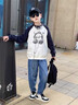班尼路童裝男童褲子秋季薄款兒童牛仔褲中大童水洗長(zhǎng)褲青少年潮酷休閑褲 深藍(lán) BNL印章文化X 140 曬單實(shí)拍圖