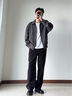 森馬（Semir）王安宇同款丨休閑褲男25冬磨毛寬松闊腿男褲通勤褲子109725127106 曬單實拍圖