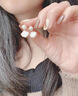 央創(chuàng  )時(shí)尚中國黃金珍珠銀耳釘耳飾耳墜女氣質(zhì)女生生日禮物送女朋友老婆S925 曬單實(shí)拍圖