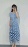 顏域時(shí)尚波點(diǎn)連衣裙2024新款女夏季通勤藍色圓領(lǐng)中長(cháng)款短袖裙子女 藍波點(diǎn) XL/42 曬單實(shí)拍圖