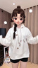 LDBE設(shè)計(jì)感刺繡松鼠連帽衛(wèi)衣女2025新款加絨加厚寬松慵懶風(fēng)春季外套潮 杏色【春秋薄款】 L 【105-130斤】 曬單實(shí)拍圖