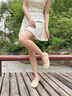 妙麗（Millies）品牌輕奢船鞋女平底真皮時(shí)尚德訓(xùn)芭蕾鞋2025夏季新款百搭休閑單鞋 米色 38 (240mm)  標(biāo)準(zhǔn)碼 曬單實(shí)拍圖