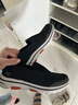 斯凱奇（Skechers）男鞋秋季透氣網(wǎng)面健步鞋輕便一腳蹬運動(dòng)休閑鞋子 BLK黑色 41 曬單實(shí)拍圖
