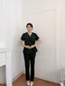 梅迪林韓國高端美容師工作服春夏養生足浴技師套裝美容院皮膚管理師黑色 美容服 短袖 黑色 M (92-102斤) 曬單實(shí)拍圖