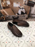 DCK商務(wù)皮鞋男鞋秋季懶人一腳蹬豆豆鞋男軟底防滑潮流新款休閑皮鞋男黑色 【標準皮鞋碼】41 (255mm) 曬單實(shí)拍圖