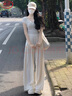 浪莎奶芙山本褲女2025新款高腰垂感顯瘦休閑褲寬松慵懶肌理感闊腿褲 曬單實拍圖