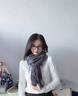 MITHAOL KUSC輕奢純色圍巾女加厚圍脖百搭披肩情侶款生日禮物送女生 米白【高檔禮盒裝】 曬單實(shí)拍圖