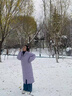 東北哈爾濱旅游防寒保暖鵝絨羽絨服男女士長(zhǎng)款加厚中長(zhǎng)羽絨衣外套 雪霧紫白鵝絨 男女同款 M 充線量300克110斤-125斤 曬單實(shí)拍圖