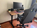 木藝生3cm高端實(shí)木電動(dòng)升降桌電腦桌臺式電競桌子辦公書(shū)桌可升降工作臺 正裝單電機2.5cm胡桃色 120*60【免費送裝】 曬單實(shí)拍圖