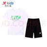 特步男童運動(dòng)夏裝套裝2026新款兒童中大童潮童裝速干短袖短褲套裝 速干套5806白黑 165 cm 【適合身高160-165cm】 曬單實(shí)拍圖