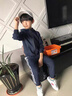 G.DUCKKIDS童裝男童春秋套裝運動裝兒童衣服男大童秋冬季織帶外套褲子兩件套 8038藏青色【春秋款】 140 尺碼9~10歲【130-140cm】cm 曬單實拍圖