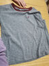 愛(ài)居兔時(shí)尚短袖T恤女2025年夏季新款經(jīng)典條紋短袖T恤ENTBJ2Q046A 中灰條紋50 L 曬單實(shí)拍圖