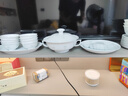 墨煜景德鎮高溫燒制玲瓏瓷白瓷餐具整套碗盤(pán)餐具家用碗碟套裝釉下彩 竹韻白瓷玲瓏6人【皮箱】 48頭 曬單實(shí)拍圖