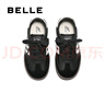 百麗（Belle）時(shí)尚拼色德訓(xùn)鞋女童商場(chǎng)同款休閑復(fù)古板鞋3791DC84 黑色 36碼 曬單實(shí)拍圖