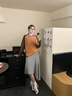 MMLG美式長袖T恤女男秋季新款寬松百搭插肩袖上衣情侶同款潮牌打底衫 黑花灰 S 曬單實拍圖