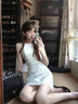 巧丂白色吊帶連衣裙女夏季一字肩短裙修身掐腰a字包臀裙子短款老錢風(fēng) 白色 S 曬單實(shí)拍圖