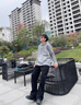 Marc O'Polo/MOP 春秋季連帽衛(wèi)衣男休閑時(shí)尚膠印大logo長(zhǎng)袖套頭上衣 淺花灰936 L 曬單實(shí)拍圖