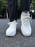 安踏女鞋板鞋女秋冬季皮面低幫白色運動(dòng)鞋學(xué)生輕便小白鞋休閑運動(dòng)鞋子 象牙白/迷霧紫-1  39 （女8碼） 曬單實(shí)拍圖