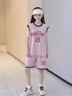 WVD女童速干運動套裝夏季2025新款女大童洋氣夏裝背心短褲女孩籃球服 粉色套裝 粉色套裝 120 CM 曬單實拍圖