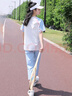 Baldauren12-15歲女大童夏季套裝16初中學(xué)生少女夏裝短袖t恤褲子寬松運(yùn)動裝 7104藍(lán)色【上衣+褲子】優(yōu)質(zhì)版 薄款 165 (L) 建議110-125斤 曬單實(shí)拍圖