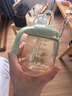貝親兒童牛奶杯1-3歲寶寶喝水喝奶PPSU直飲奶瓶雙吸管水杯 綠色330mL 曬單實(shí)拍圖