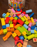 Hape(德國(guó))兒童積木玩具進(jìn)口山毛櫸80粒數(shù)字字母桶裝生日禮物E8402 曬單實(shí)拍圖