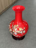 收藏天下景德鎮(zhèn)陶瓷器新中式紅色花瓶辦公室客廳酒柜玄關(guān)博古架擺件賞瓶 中國紅時時報喜單瓶+底座39cm 曬單實拍圖