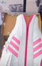 adidas男女小童HOOPS 3.0 K休閑籃球板鞋兒童阿迪達斯   白色/祈福粉/脈沖洋紅   37 曬單實(shí)拍圖
