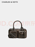 CHARLES&KEITH復古多口袋手提單肩波士頓包生日禮物七夕禮物CK2-30840585 Multi綜合色 中包 曬單實拍圖