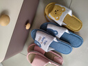 西牧威布拖鞋女2023秋冬季棉拖鞋女可愛(ài)室內家居地板防滑包頭亞麻布 姜黃_(開(kāi)口款) 38-39 適合37-38 曬單實(shí)拍圖