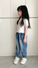 馬克華菲女童牛仔褲春秋款2025新款兒童褲子女孩秋季長(cháng)褲百搭中大童秋裝 深藍J01 120 曬單實(shí)拍圖