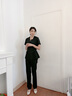 梅迪林韓國高端美容師工作服春夏養生足浴技師套裝美容院皮膚管理師黑色 美容服 短袖 黑色 M (92-102斤) 曬單實(shí)拍圖