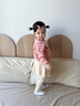 幼歌（YOUGE）嬰幼兒秋季新款萌趣娃娃領(lǐng)毛衣開(kāi)衫寶寶親膚抗起球上衣 粉色 80 cm 曬單實(shí)拍圖