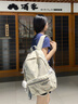 CinvaiKrose書(shū)包女2025年新款雙肩包蝴蝶印花小眾設計大學(xué)生背包生日七夕禮物 米白色【送女友老婆女生禮物走心】 曬單實(shí)拍圖