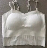FitonTon吊帶背心女夏季帶胸墊蕾絲細肩帶遮副乳內搭外穿打底美背內衣白色 曬單實(shí)拍圖