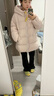 三彩【防水易打理】2025冬季新款連帽羽絨服中長(cháng)90白鴨絨M 淺粉 S 155/80A 曬單實(shí)拍圖