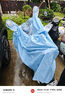 樂優(yōu)佰易 騎行雨衣雨披單人男女成人電瓶電動(dòng)自行車防暴雨 天藍(lán)色 曬單實(shí)拍圖