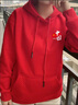 中國風(fēng)衛衣男女情侶裝加絨加厚連帽外套秋冬季連帽上衣 左側中國連帽加絨衛衣紅色 M 曬單實(shí)拍圖