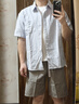 名創(chuàng)優(yōu)品短袖襯衫男夏季牛津紡條紋襯衣男士衣服休閑翻領半袖Z 藍白 L 曬單實拍圖