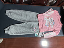 巴布豆兒童套裝春秋寶寶衣服中小童可愛(ài)童趣假兩件上衣女童休閑兩件套 粉 彩虹巴布+灰 巴布粉爪X 100 cm 曬單實(shí)拍圖