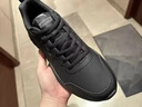 安踏男鞋革面防潑水運動(dòng)鞋子男款秋季新款緩震跑步鞋男旅游健步鞋 黑 【皮面防潑水】 42 (美碼8.5) 曬單實(shí)拍圖