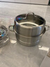 康巴赫304不銹鋼三層蒸鍋蒸籠復(fù)底大湯蒸鍋多功能鍋具32cm燃?xì)庠钔ㄓ?曬單實(shí)拍圖