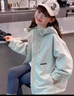 茨語童裝女童外套春秋款2025新款洋氣兒童時髦連帽沖鋒衣中大童休閑 8867淺綠色 130 曬單實拍圖
