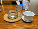 容山堂陶瓷玻璃泡茶杯綠茶杯玻璃杯茶水分離水杯保溫恒溫杯墊中式茶具 陶瓷玻璃泡茶杯-海水江崖款 曬單實拍圖
