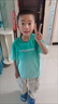 ASK JUNIOR兒童男童夏季舒適漸變扎染短袖T恤中大童半袖潮童裝 綠色  170  曬單實拍圖