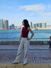 拉夏貝爾設計感背心女夏2025新款打底吊帶內搭無(wú)袖上衣 安可拉紅 L 曬單實(shí)拍圖