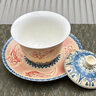 貝柚敦煌飛天蓋碗茶杯蓋子陶瓷單個(gè)三件套三才泡茶碗功夫茶具 【三才蓋碗+2杯】沐白紅飛天蓋 曬單實(shí)拍圖