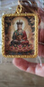 贏(yíng)夫人（Mrs win）半手繪描金唐卡九華山地藏王菩薩守護神唐卡吊墜旅游紀念 地藏菩薩1【4x5金色萬(wàn)字文框】 吊墜(殼子+描金畫(huà)芯) 曬單實(shí)拍圖